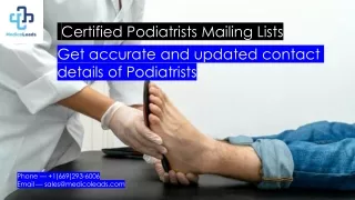 Customized Podiatrists Email Lists | 100% Verified and Updated