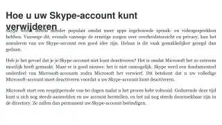 Hoe u uw Skype-account kunt verwijderen