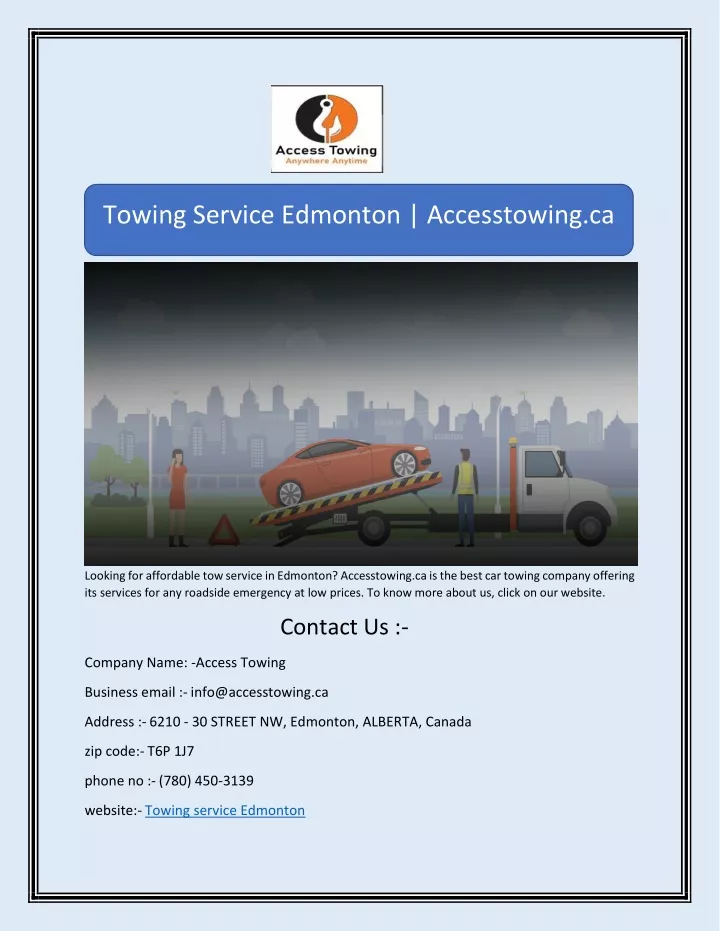 towing service edmonton accesstowing ca