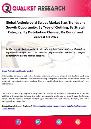 Global Antimicrobial Scrubs Market Size, Trends and Growth Opportunity, By Type of Clothing, By Stretch Category, By Dis