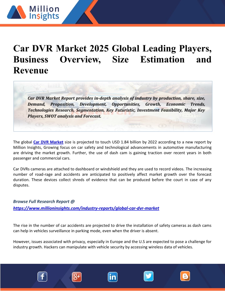 car dvr market 2025 global leading players