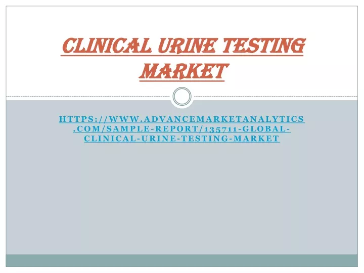 clinical urine testing market