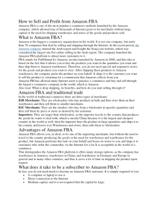 how to sell and profit from amazon fba amazon