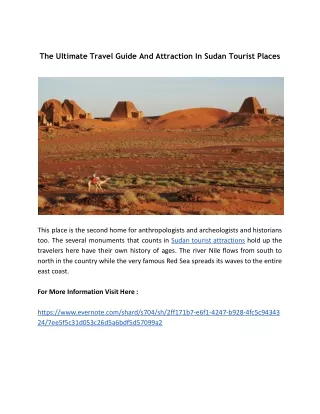 The Ultimate Travel Guide And Attraction In Sudan Tourist Places