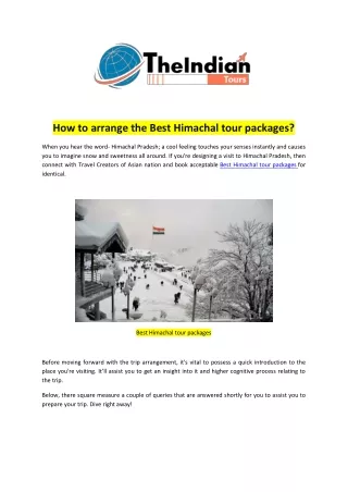 How to arrange the Best Himachal tour packages-converted