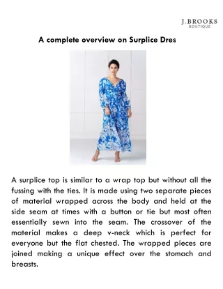 a complete overview on surplice dress