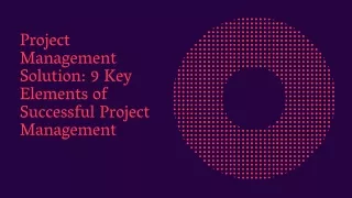 project management solution 9 key elements