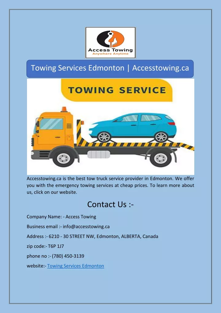 towing services edmonton accesstowing ca
