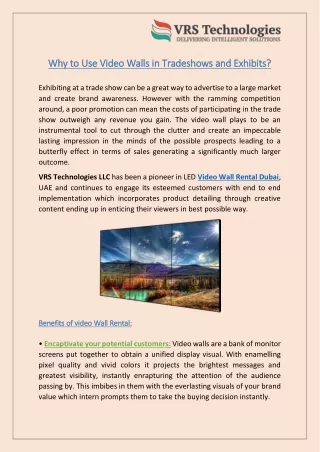 why to use video walls in tradeshows and exhibits