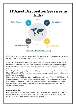 it asset disposition services in india