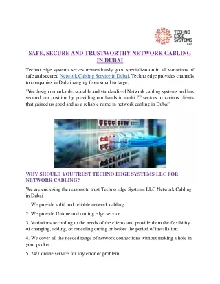 safe secure and trustworthy network cabling