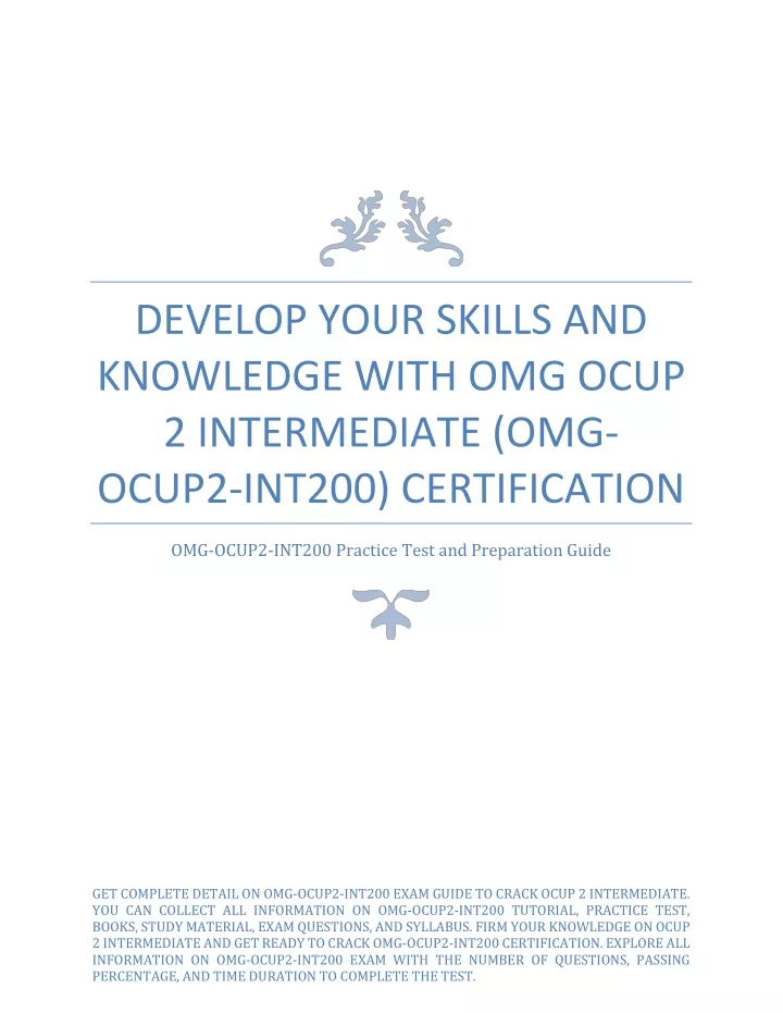 develop your skills and knowledge with omg ocup