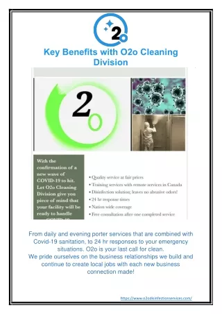 Key Benefits with O2o Cleaning Division