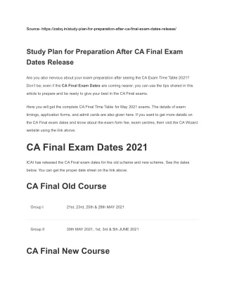 source https zabq in study plan for preparation