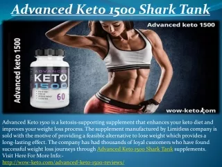 Advanced Keto 1500 Shark Tank