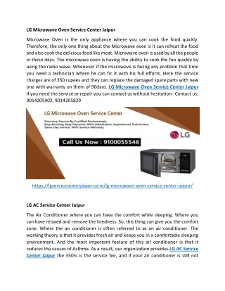 lg microwave oven service center jaipur