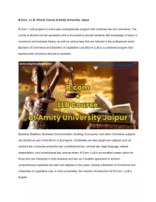 b com ll b hons course at amity university jaipur