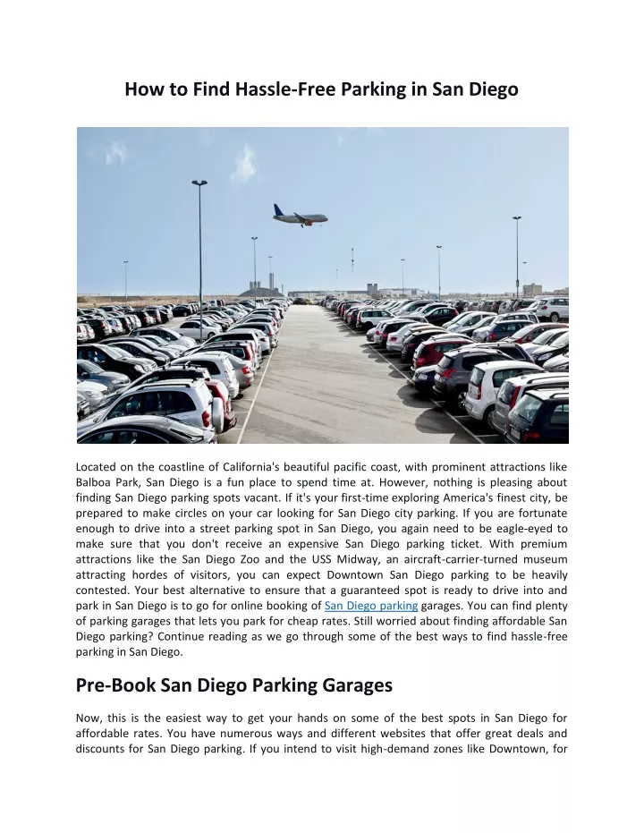 how to find hassle free parking in san diego
