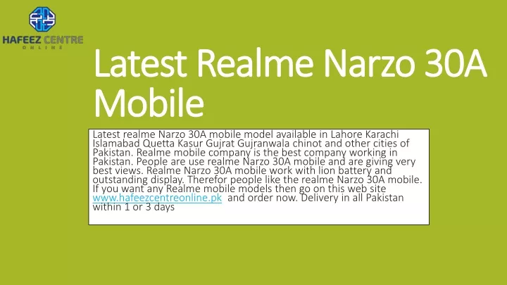 latest realme narzo 30a mobile