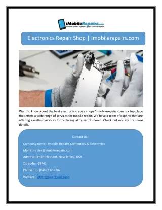 electronics repair shop imobilerepairs com