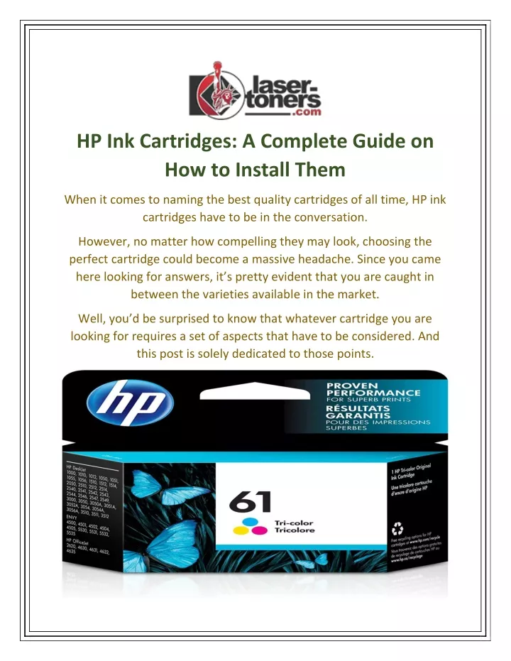 hp ink cartridges a complete guide