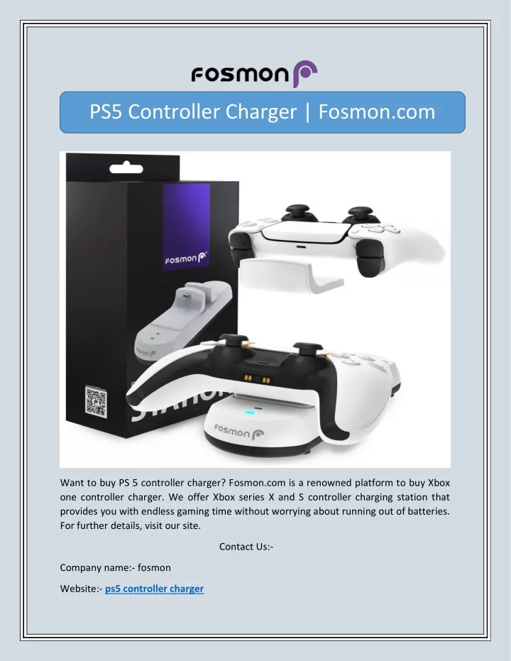 ps5 controller charger fosmon com