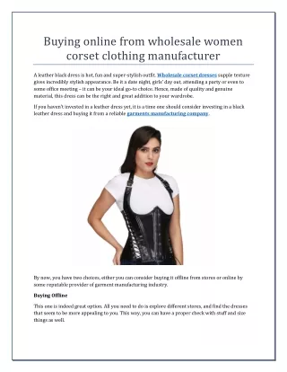 Buying online from wholesale women corset clothing manufacturer