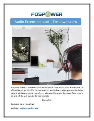 audio extension lead fospower com