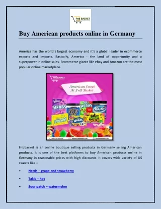 Buy American products online in Germany
