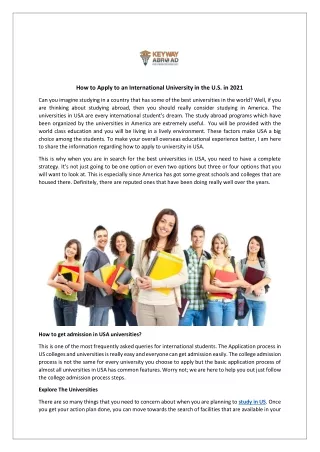 how to apply to an international university