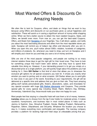 most wanted offers discounts on amazing needs