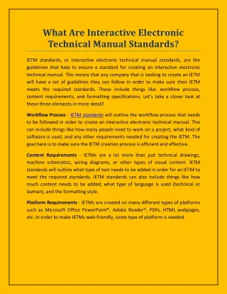what are interactive electronic technical manual