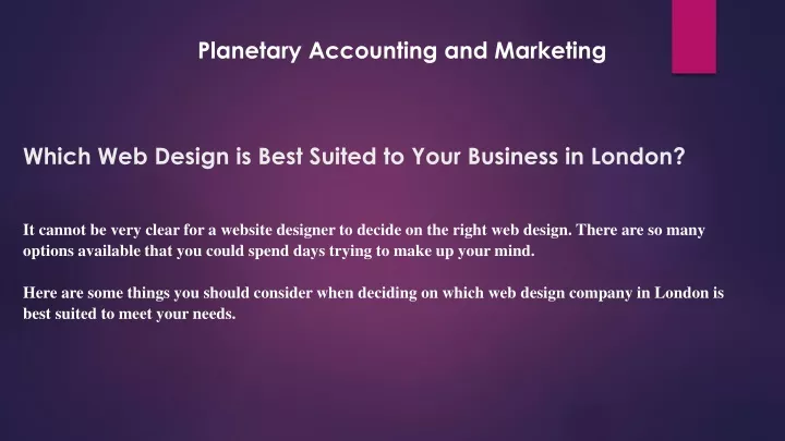which web design is best suited to your business in london