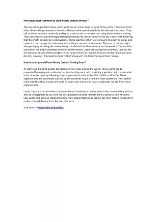 how people get scammed by scam binary options