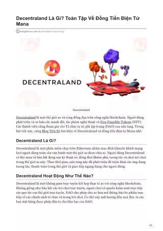 decentraland l g to n t p v ng ti n i n t mana