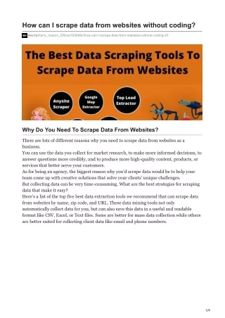 how can i scrape data from websites without coding