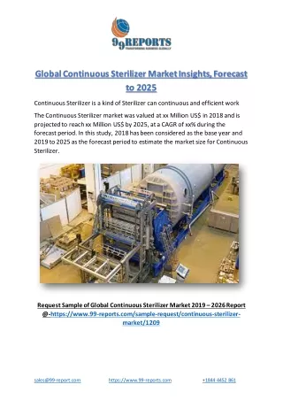 global continuous sterilizer market insights
