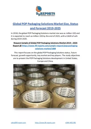 global pop packaging solutions market size status