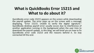 what is quickbooks error 15215 and what to do about it