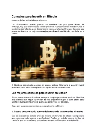 consejos para invertir en bitcoin consejos
