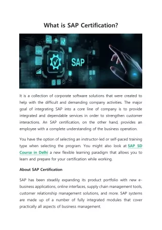 what is sap certification
