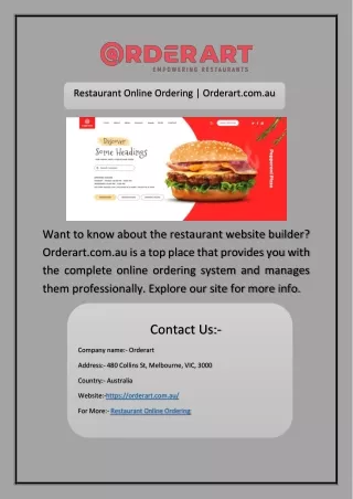 restaurant online ordering orderart com au