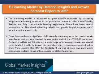 e learning market by demand insights and growth