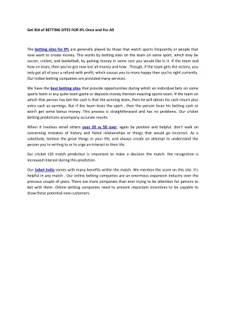 get rid of betting sites for ipl once and for all