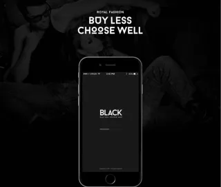 black mobile app UX UI design project