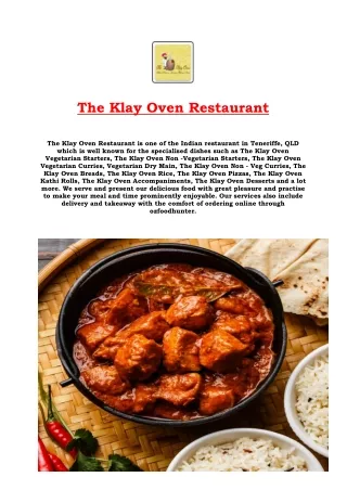 5% Off – The Klay Oven Indian Restaurant Teneriffe, Qld