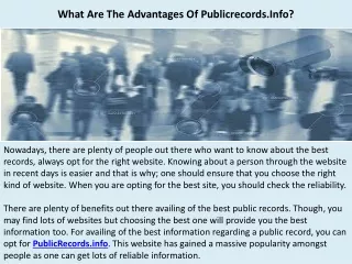 What Are The Advantages Of Publicrecords.Info?