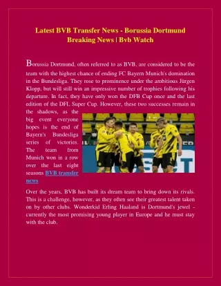 BVB news - Latest news about Borussia Dortmund | Bvb Watch