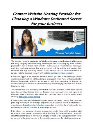 contact website hosting provider for choosing