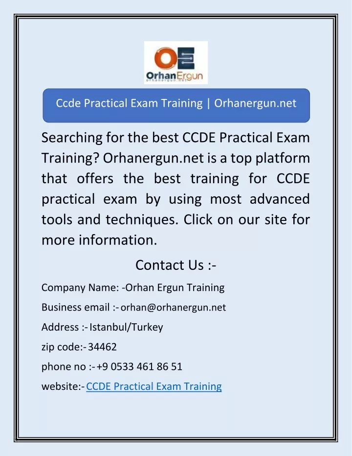 ccde practical exam training orhanergun net